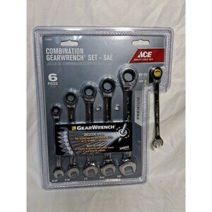 ACE Combination Gearwrench Set SAE, 6 Pc. Premium Life Time Warranty
